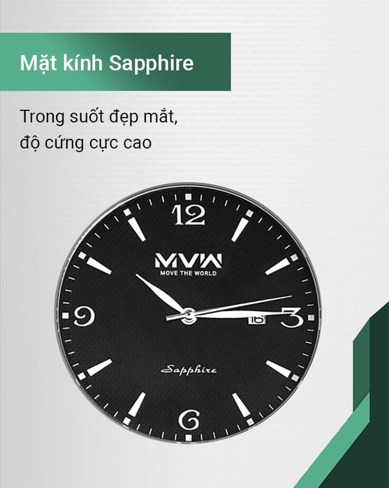 Đồng hồ nam MVW MS066-01 có mặt kính Sapphire cao cấp
