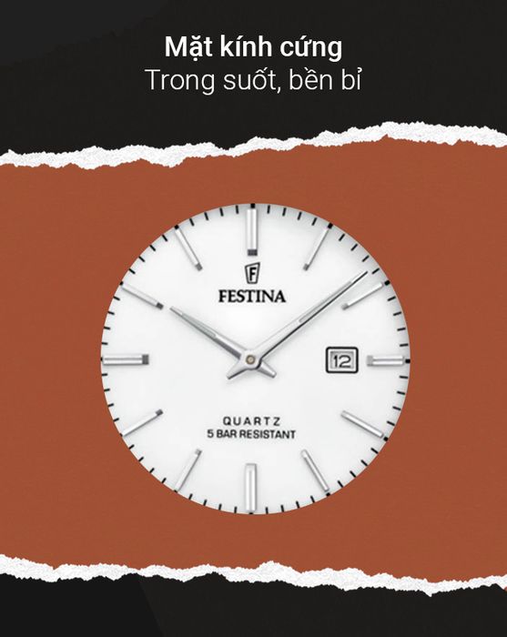 Đồng hồ nam Festina F20512/2 có mặt kính cứng cáp