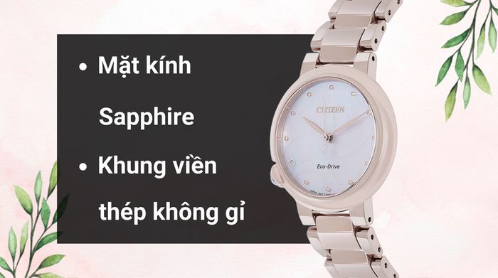 Chất liệu mặt kính và khung viền của mẫu đồng hồ
