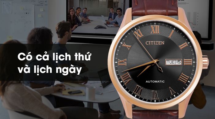 Đồng hồ Nam Citizen NH8363-14H - Cơ tự động có tiện ích lịch thứ, ngày