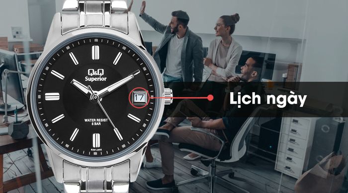 Đồng hồ nữ Q&Q S291J202Y có lịch ngày tiện dụng