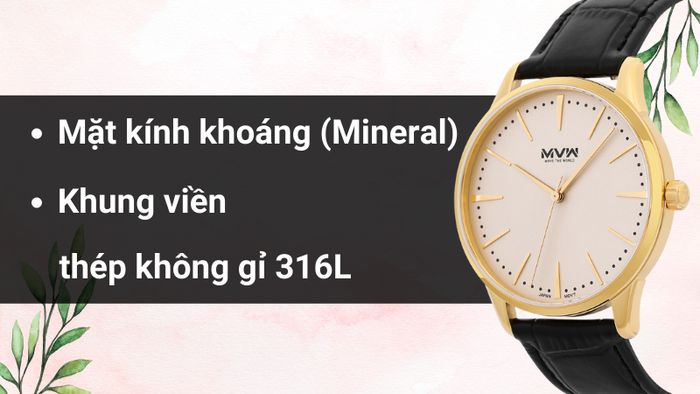 Chất liệu mặt kính và khung viền của mẫu đồng hồ