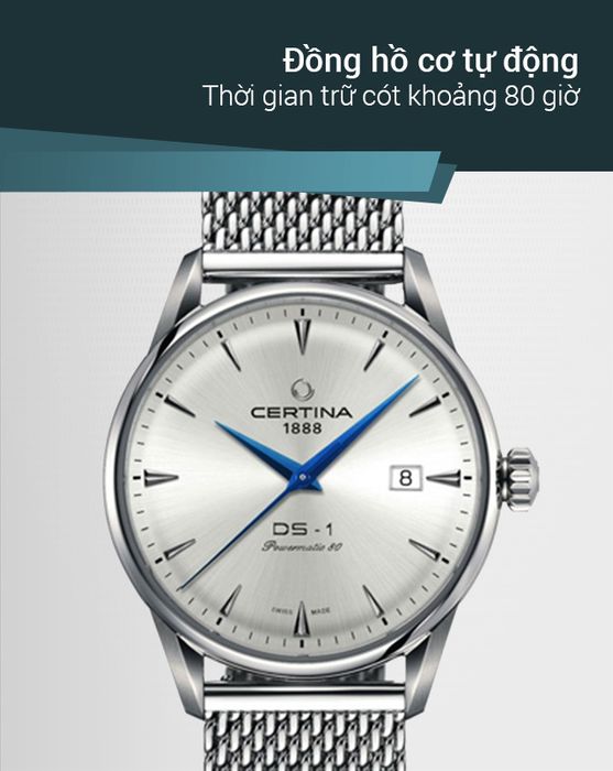 Đồng hồ nam Certina C029.807.11.031.02 hoạt động không cần dùng pin