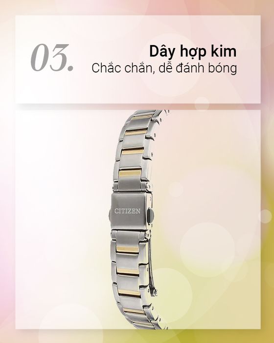 Đồng hồ Nữ Citizen EQ0595-55A có dây hợp kim chắc chắn
