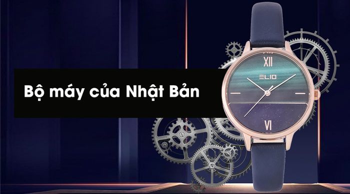 Đồng hồ nữ Elio EL029-01 được trang bị bộ máy của Nhật Bản