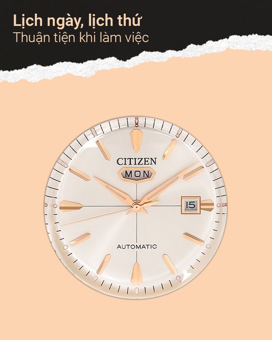 Đồng hồ Nam Citizen C7 NH8393-05A thêm thuận tiện khi làm việc với lịch thứ và lịch ngày