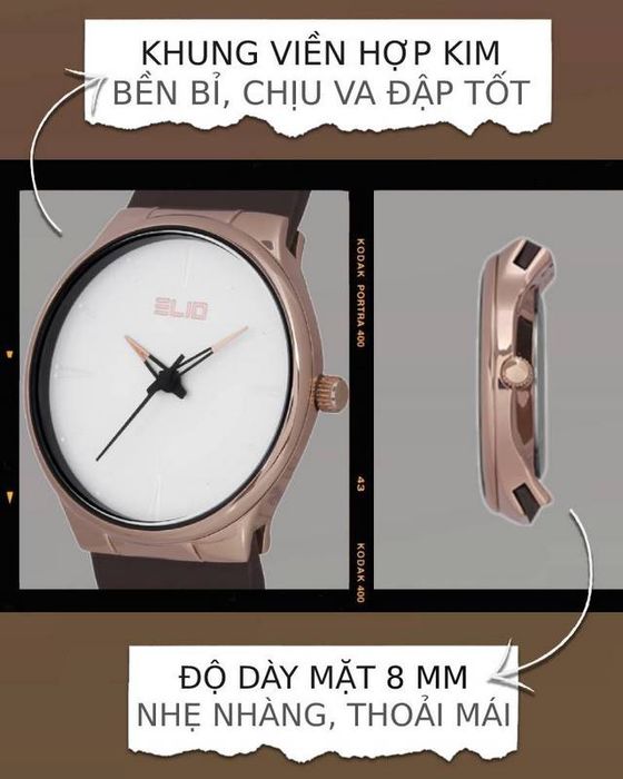 Đồng hồ nam Elio EL063-01 có lớp vỏ chắc chắn