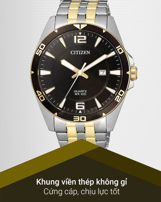 Đồng hồ Nam Citizen BI5059-50E sở hữu khung viền thép không gỉ bền chắc