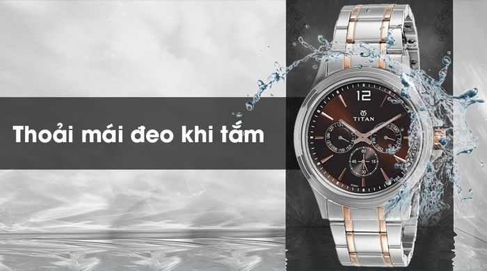 Đồng hồ nam Titan 1698KM01 có hệ số chống nước 5 ATM