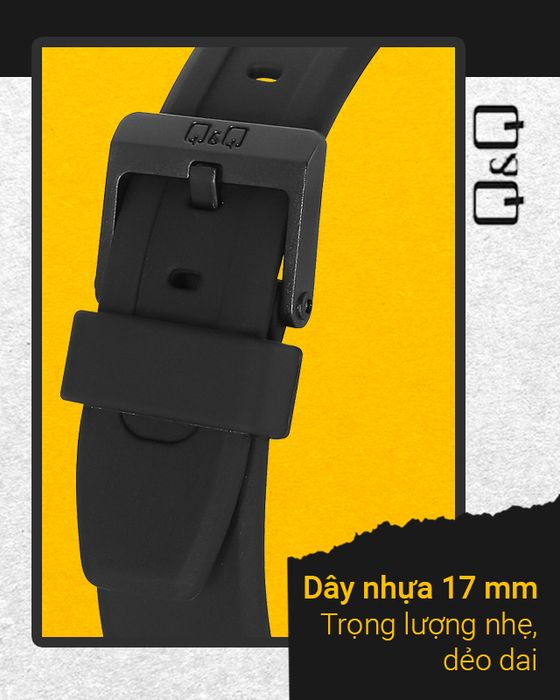 Đồng hồ Nữ Q&Q VQ86J029Y có dây đeo nhựa bền chắc