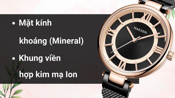 Chất liệu mặt kính và khung viền của mẫu đồng hồ
