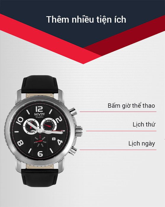 Đồng hồ nam MVW ML049-01 có thêm nhiều tiện ích
