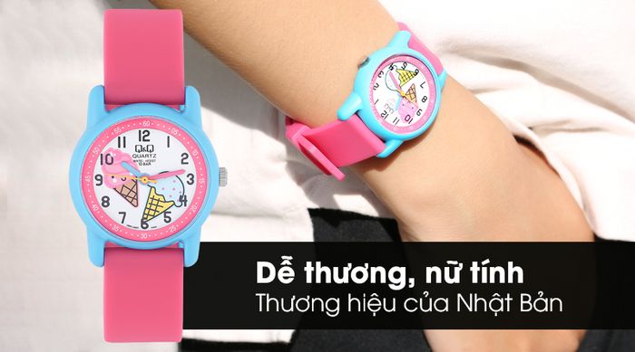Đồng hồ trẻ em Q&Q VR41J007Y mang thiết kế dễ thương