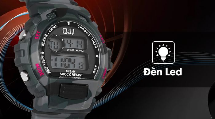 Đồng hồ nam/nữ Q&Q M153J009Y có đèn Led sáng rõ