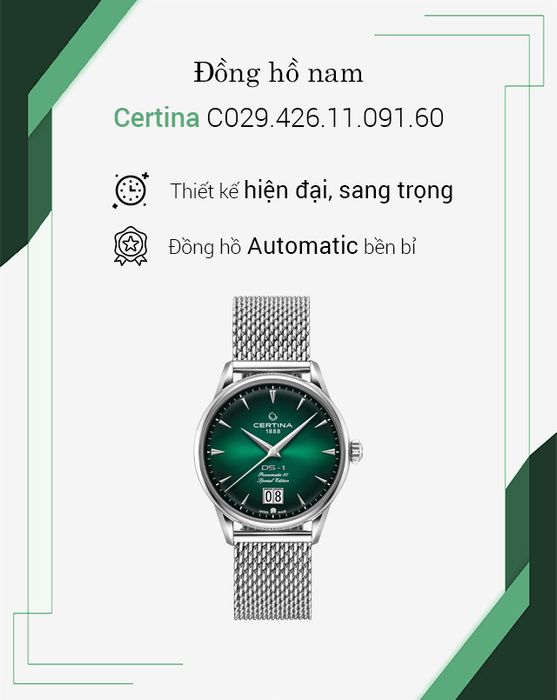 Tổng quan về đồng hồ nam Certina C029.426.11.091.60
