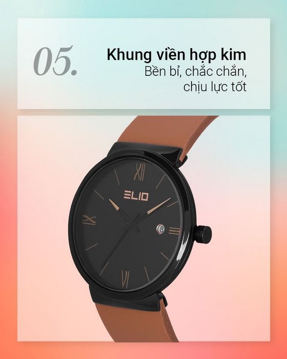 Đồng hồ nam Elio EL075-01 có khung viền hợp kim cứng cáp