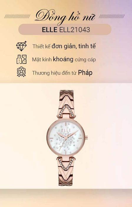 Đồng hồ Nữ Elle ELL21043 có thiết kế sang trọng, quý phái