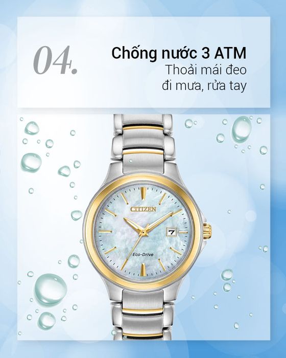 Đồng hồ nữ Citizen EW2524-55N có độ chống nước 3 ATM