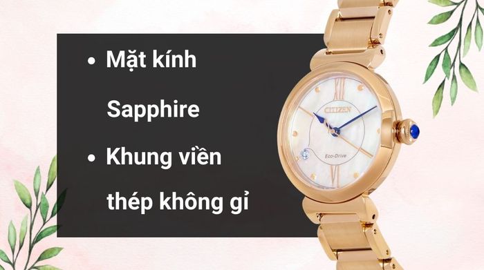 Chất liệu mặt kính và khung viền của mẫu đồng hồ
