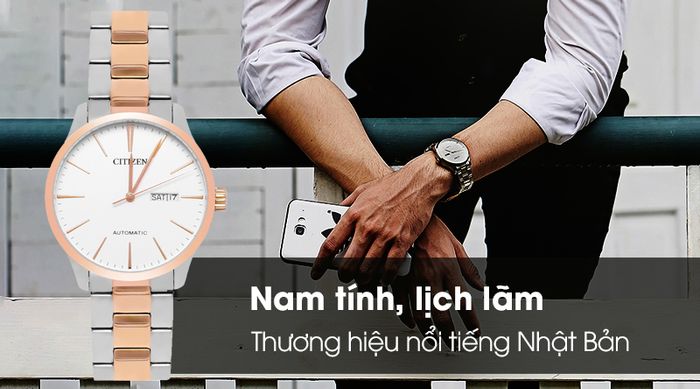 Đồng hồ Nam Citizen NH8356-87A - Cơ tự động có thiết kế nam tính