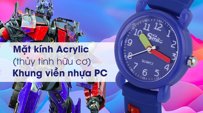 Đồng hồ trẻ em Smile Kid SL025-01 có mặt kính chắc chắn, khung viền chịu lực tốt