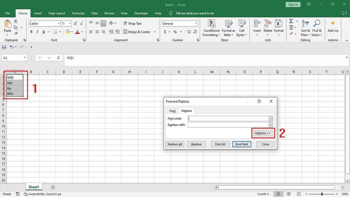 Thay đổi định dạng dữ liệu trên một cột hoặc bảng tính trong Excel - Bước 1