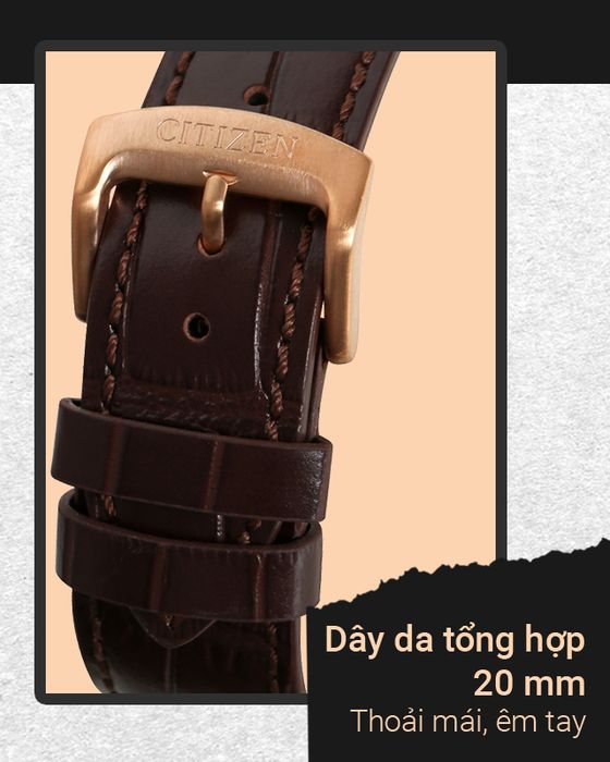 Đồng hồ Nam Citizen C7 NH8393-05A kết hợp dây da êm tay, mềm mại