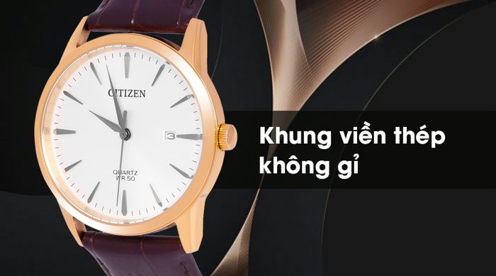 Đồng hồ nam Citizen BI5002-14A có bộ khung viền chắc chắn và đặc biệt không bị oxi hóa, ăn mòn