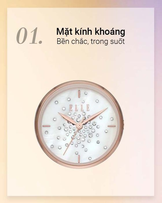 Đồng hồ Nữ Elle ELL21043 có mặt kính khoáng bền bỉ