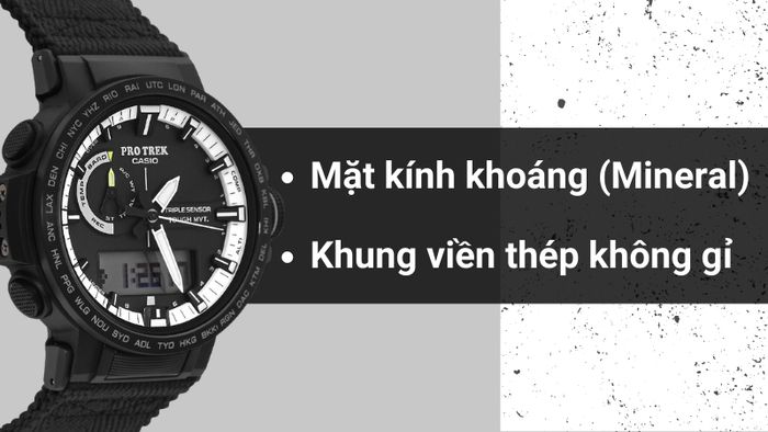 Chất liệu mặt kính và khung viền của mẫu đồng hồ