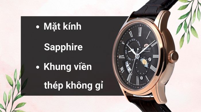 Chất liệu mặt kính và khung viền của mẫu đồng hồ