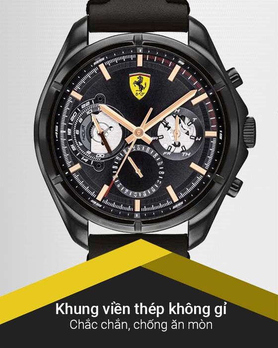Đồng hồ Nam Ferrari 0830752 có khung viền chắc chắn