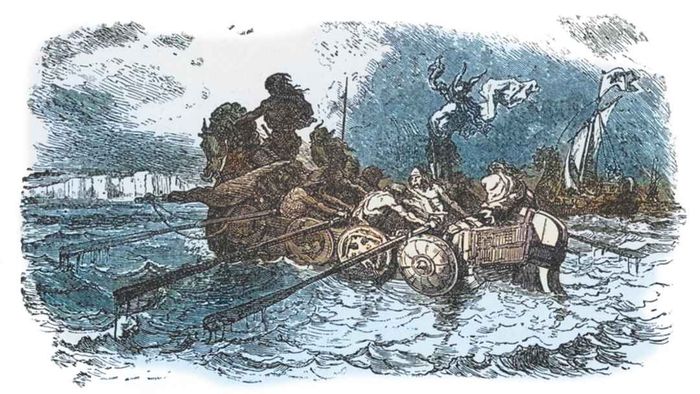 An engraving depicting Olaf Tryggvason.