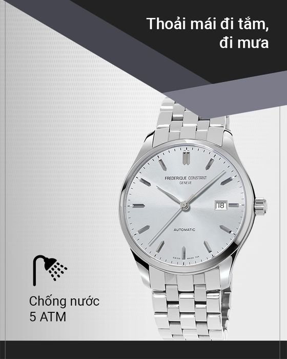 Đồng hồ Nam Frederique Constant FC-303SS5B6B có hệ số chống nước 5 ATM