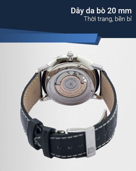 Đồng hồ Nam Frederique Constant FC-312N4S6 có dây đeo da bò bền chắc