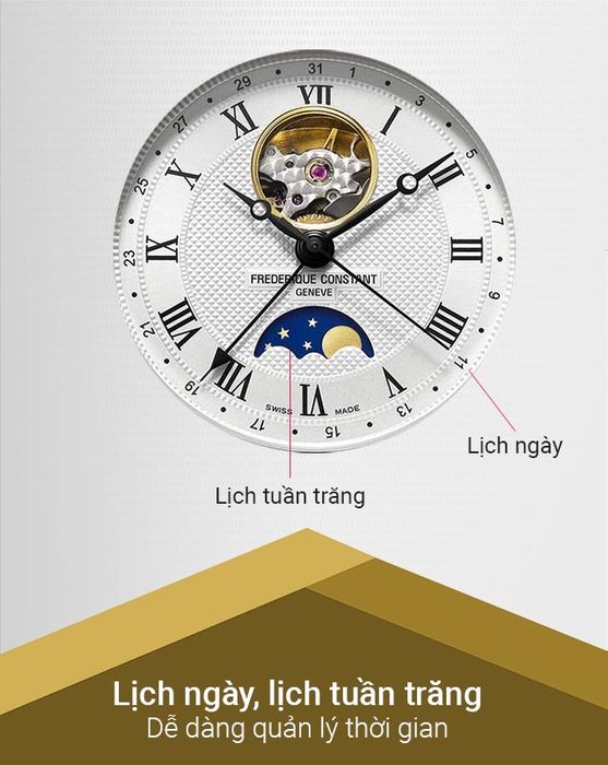 Đồng hồ Nam Frederique Constant FC-335MC4P5 hỗ trợ nhiều tiện ích