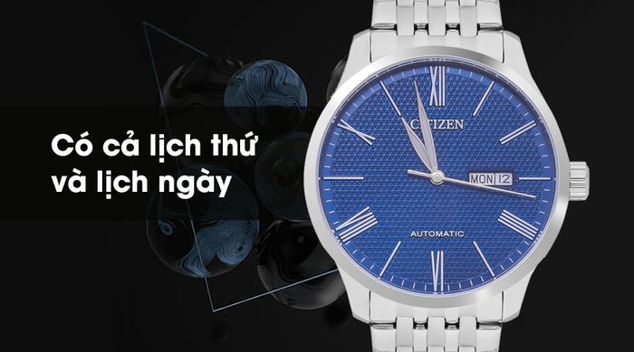 Đồng hồ Nam Citizen NH8350-59L - Cơ tự động có tiện ích lịch thứ, ngày