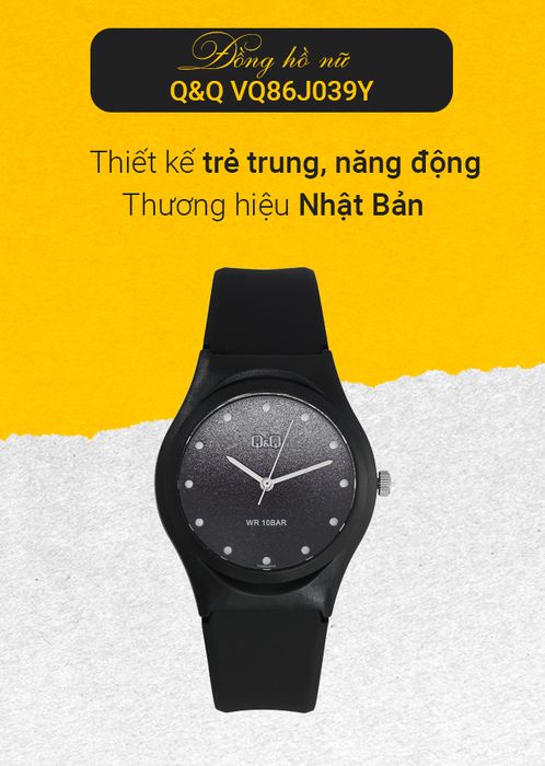 Đồng hồ Nữ Q&Q VQ86J039Y trẻ trung và năng động