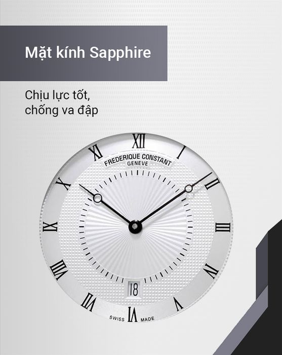 Đồng hồ Nam Frederique Constant FC-306MC4S36 có mặt kính sapphire chịu lực tốt