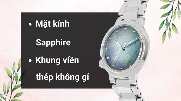 Chất liệu mặt kính và khung viền của mẫu đồng hồ