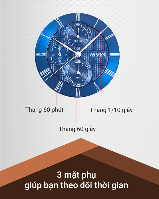 Đồng hồ nam MWW MS048-01 có nhiều tiện ích