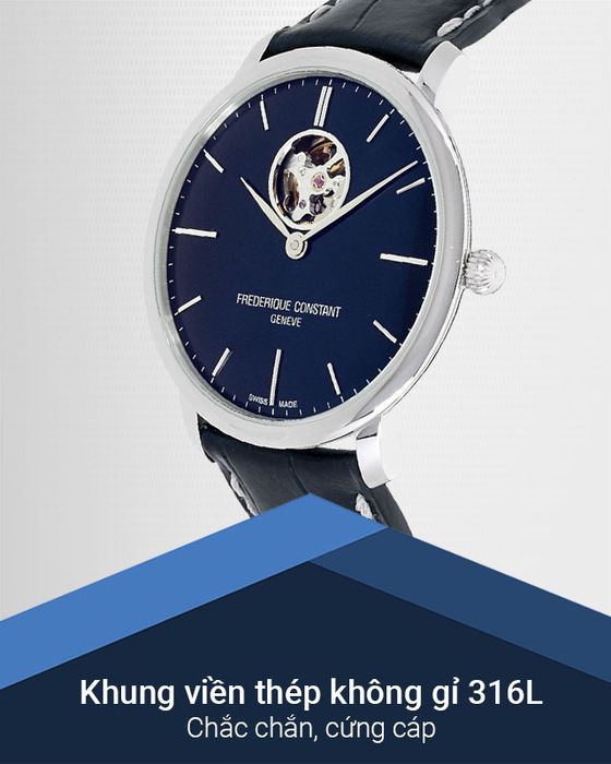 Đồng hồ Nam Frederique Constant FC-312N4S6 có khung viền thép không gỉ 316L sáng bóng