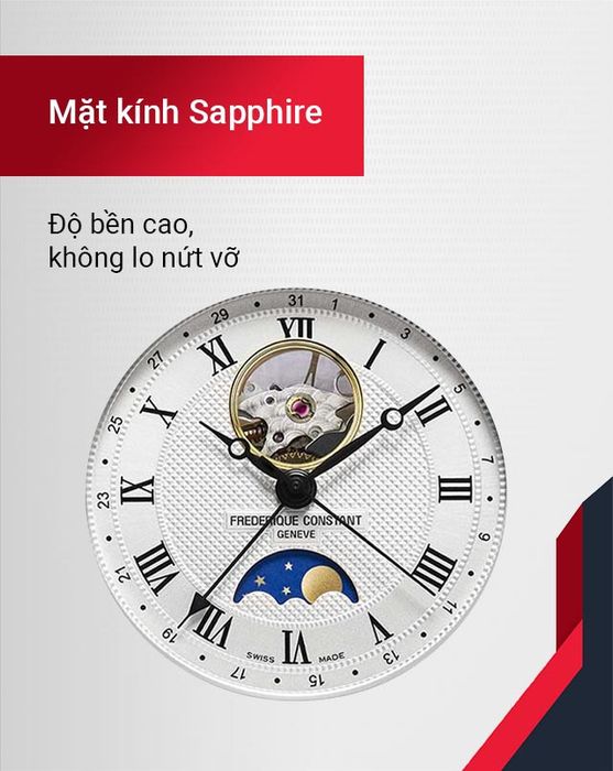 Đồng hồ Nam Frederique Constant FC-335MC4P6B2 có mặt kính Sapphire cứng cáp