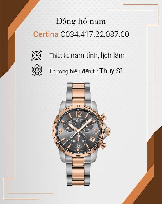 Tổng quan về đồng hồ Nam Certina C034.417.22.087.00
