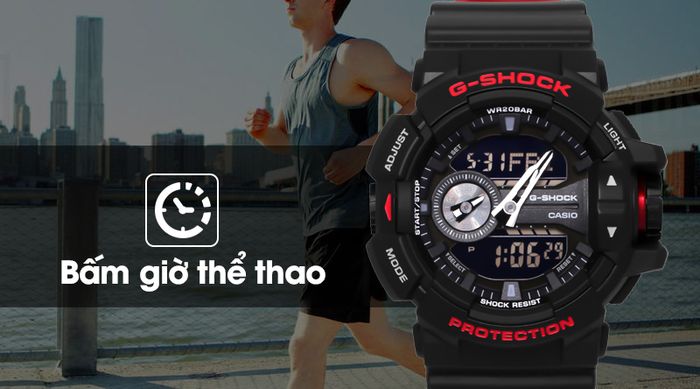 Đồng hồ Nam G-shock GA-400HR-1ADR có tính năng bấm giờ