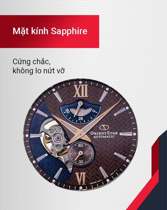 Đồng hồ Nam Orient Star RE-AV0B02Y00B có mặt kính sapphire cao cấp