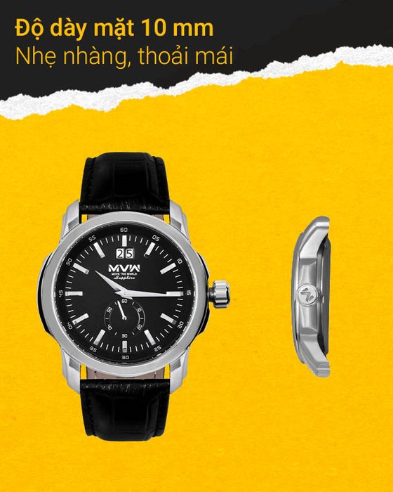 Đồng hồ nam MVW ML051-02 có độ dày 10 mm