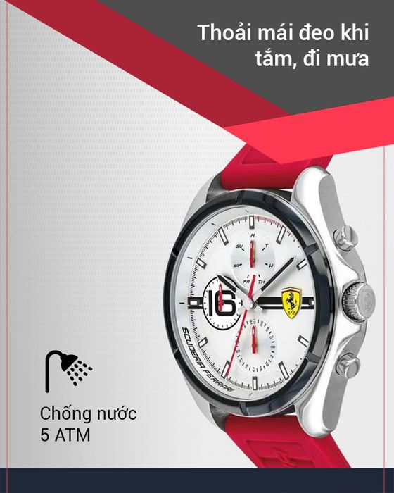 Đồng hồ nam Ferrari 0830783 sở hữu độ chống nước 5 ATM