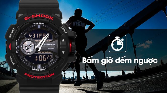 Đồng hồ Nam G-shock GA-400HR-1ADR với chế độ bấm giờ đếm ngược