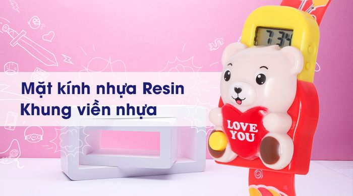 Đồng hồ trẻ em Skmei SK-1748 có mặt kính trong suốt, khung viền nhẹ nhàng